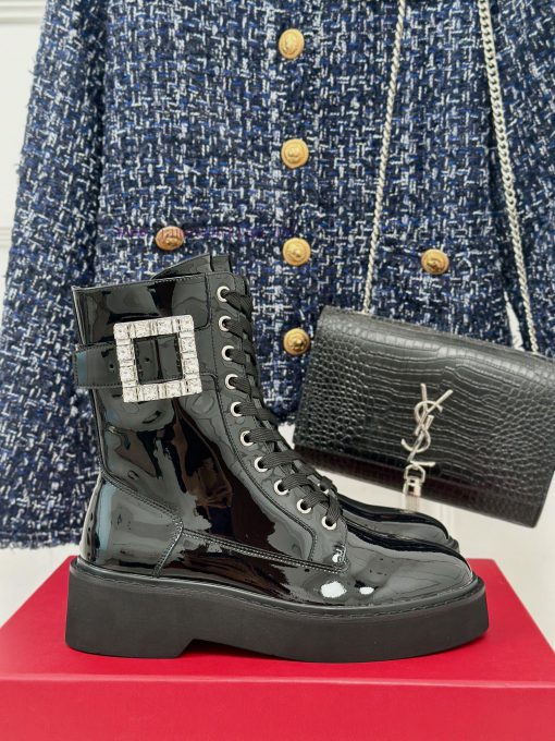 Roger Vivier | RV Classic Autumn/Winter Water Diamond Square Button Thick Bottom Short Bootsqingkvlw - Image 2