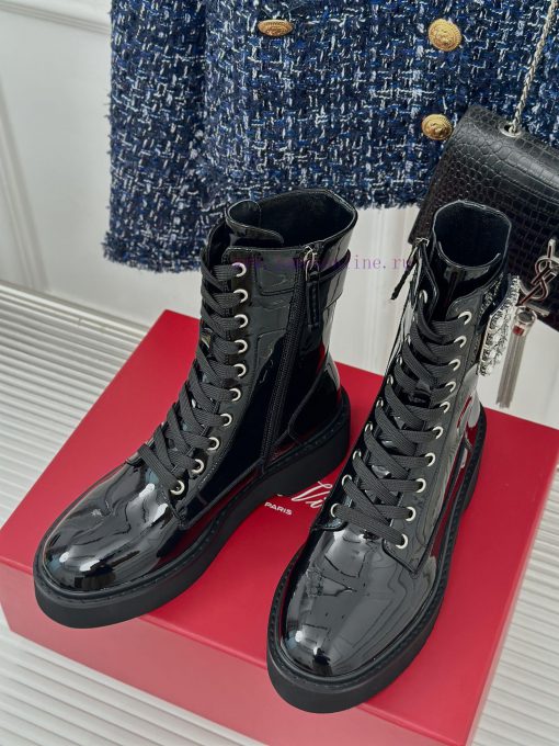 Roger Vivier | RV Classic Autumn/Winter Water Diamond Square Button Thick Bottom Short Bootsqingkvlw - Image 3