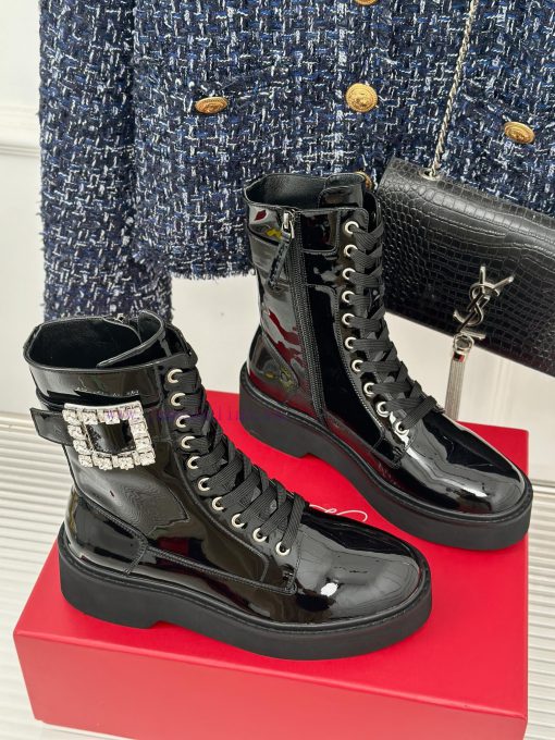 Roger Vivier | RV Classic Autumn/Winter Water Diamond Square Button Thick Bottom Short Bootsqingkvlw - Image 4