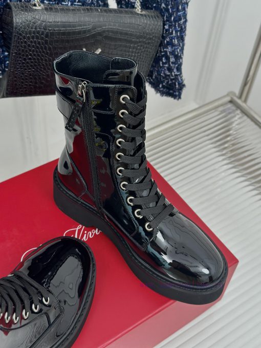 Roger Vivier | RV Classic Autumn/Winter Water Diamond Square Button Thick Bottom Short Bootsqingkvlw - Image 6