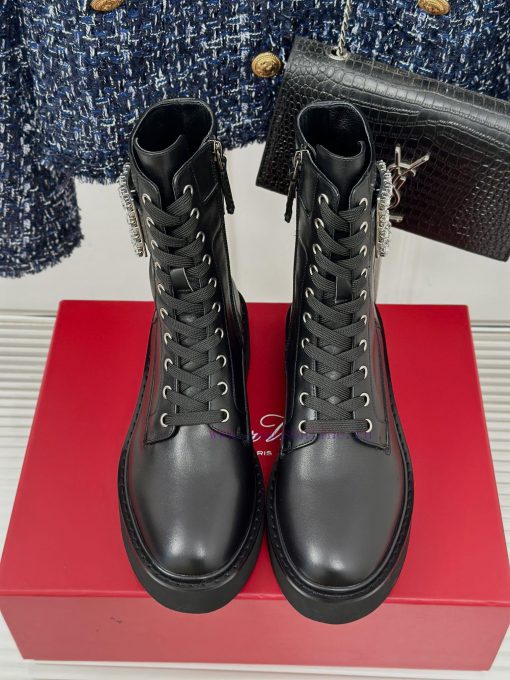 Roger Vivier | RV Classic Autumn/Winter Water Diamond Square Button Thick Bottom Short Bootsl6x41qd8 - Image 5