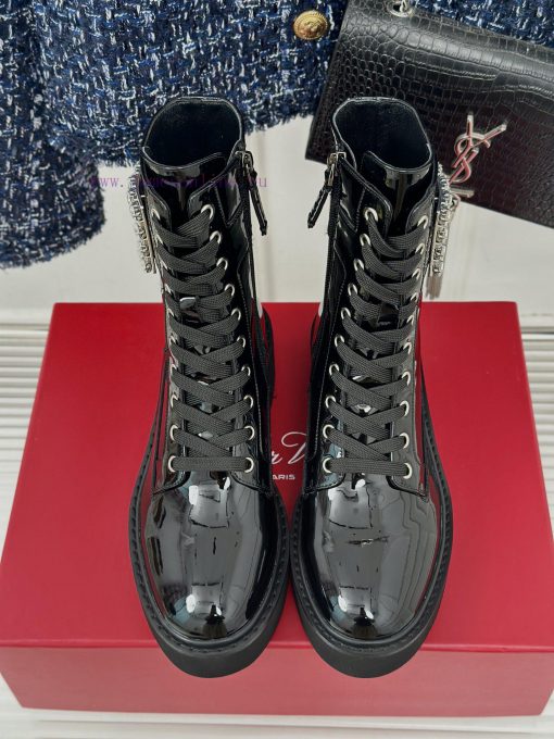 Roger Vivier | RV Classic Autumn/Winter Water Diamond Square Button Thick Bottom Short Bootsqingkvlw - Image 7