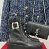 Roger Vivier | RV Classic Autumn/Winter Water Diamond Square Button Thick Bottom Short Bootsn7e4jtzl