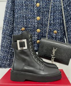 Roger Vivier | RV Classic Autumn/Winter Water Diamond Square Button Thick Bottom Short Bootsn7e4jtzl