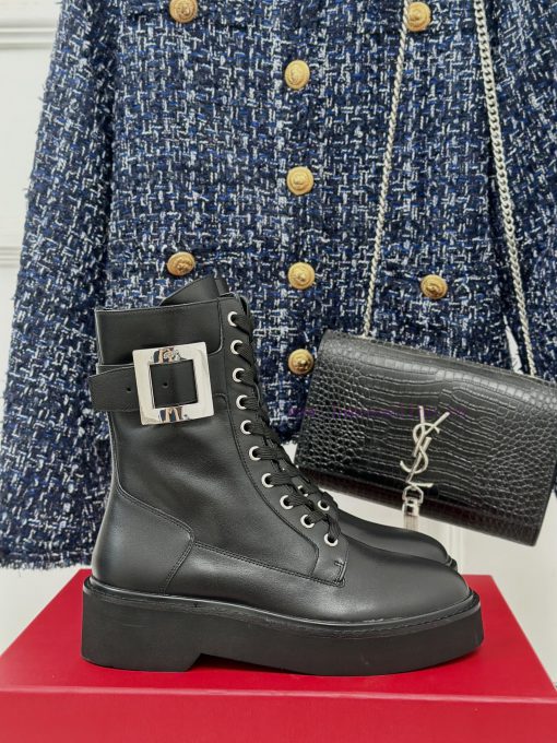 Roger Vivier | RV Classic Autumn/Winter Water Diamond Square Button Thick Bottom Short Bootsn7e4jtzl - Image 2