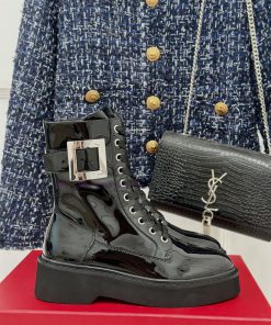 Roger Vivier | RV Classic Autumn/Winter Water Diamond Square Button Thick Bottom Short Boots5p0catzn
