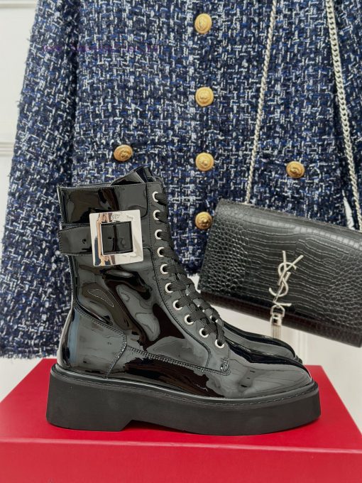 Roger Vivier | RV Classic Autumn/Winter Water Diamond Square Button Thick Bottom Short Boots5p0catzn - Image 2
