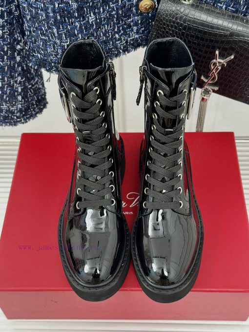 Roger Vivier | RV Classic Autumn/Winter Water Diamond Square Button Thick Bottom Short Boots5p0catzn - Image 7