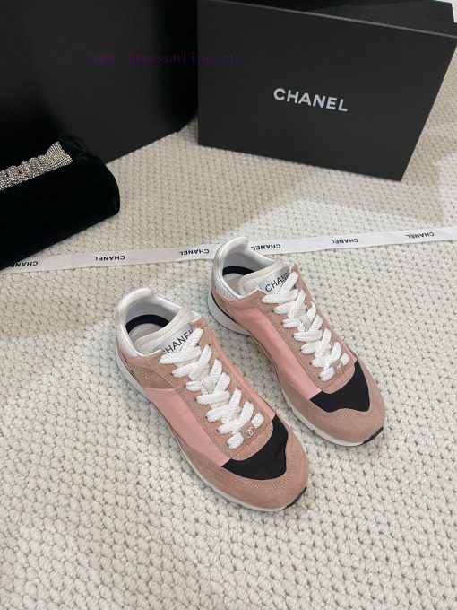 𝐂𝐇𝐀𝐍𝐄𝐋 Chanel's latest German training flat white shoes sports shoes silk leather full-coloruibgnebl