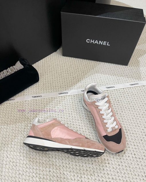 𝐂𝐇𝐀𝐍𝐄𝐋 Chanel's latest German training flat white shoes sports shoes silk leather full-coloruibgnebl - Image 5