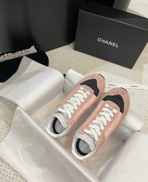 𝐂𝐇𝐀𝐍𝐄𝐋 Chanel's latest German training flat white shoes sports shoes silk leather full-coloruibgnebl - Image 6