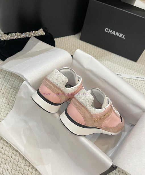 𝐂𝐇𝐀𝐍𝐄𝐋 Chanel's latest German training flat white shoes sports shoes silk leather full-coloruibgnebl - Image 7