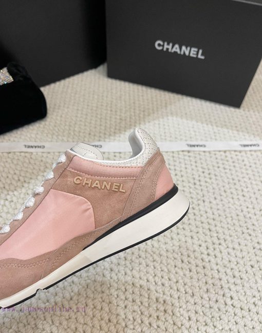 𝐂𝐇𝐀𝐍𝐄𝐋 Chanel's latest German training flat white shoes sports shoes silk leather full-coloruibgnebl - Image 9