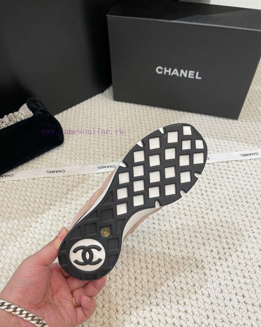 𝐂𝐇𝐀𝐍𝐄𝐋 Chanel's latest German training flat white shoes sports shoes silk leather full-coloruibgnebl - Image 10