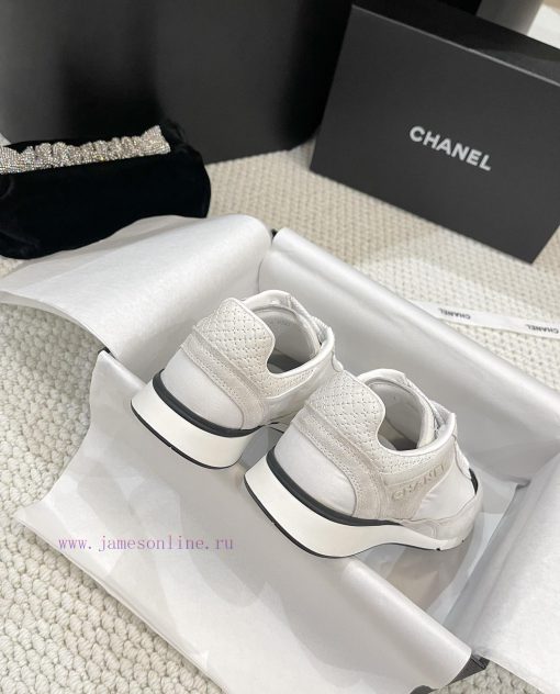 𝐂𝐇𝐀𝐍𝐄𝐋 Chanel's latest German training flat white shoes sports shoes silk leather full-color7puzy2zj - Image 7