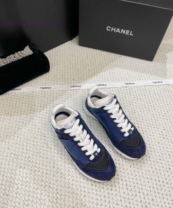 𝐂𝐇𝐀𝐍𝐄𝐋 Chanel's latest German training flat white shoes sports shoes silk leather full-colorhzuuq2bt