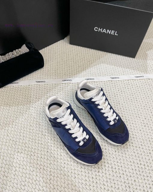 𝐂𝐇𝐀𝐍𝐄𝐋 Chanel's latest German training flat white shoes sports shoes silk leather full-colorhzuuq2bt