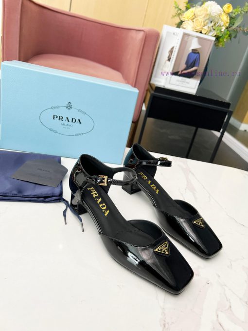 Prada/Prada 2025ss Spring/Summer New Product Saffiano Cowhide Ma Mao cowhide high-heeled san3qra8hhq - Image 2