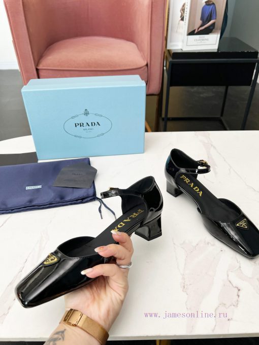 Prada/Prada 2025ss Spring/Summer New Product Saffiano Cowhide Ma Mao cowhide high-heeled san3qra8hhq - Image 5