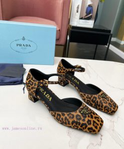Prada/Prada 2025ss Spring/Summer New Product Saffiano Cowhide Ma Mao cowhide high-heeled san4se8twu8