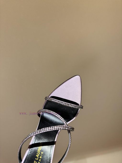 Saint Lauren*YSL Saint Laurent Hot Diamond Cross Belt Ultra High Heel Fashion Sandals24ss rhzmdhiwh9 - Image 5