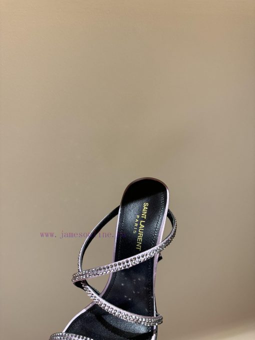 Saint Lauren*YSL Saint Laurent Hot Diamond Cross Belt Ultra High Heel Fashion Sandals24ss rhzmdhiwh9 - Image 6