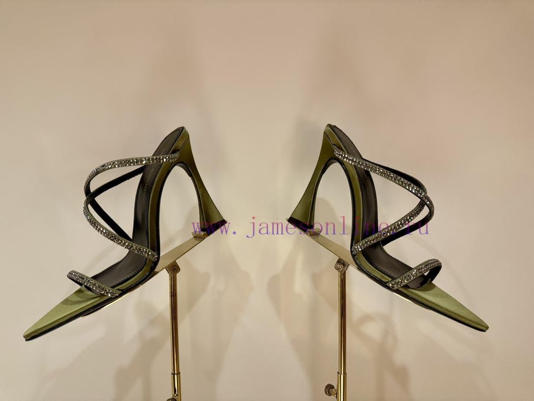 Saint Lauren*YSL Saint Laurent Hot Diamond Cross Belt Ultra High Heel Fashion Sandals24ss rhkxvsy5tw - Image 10