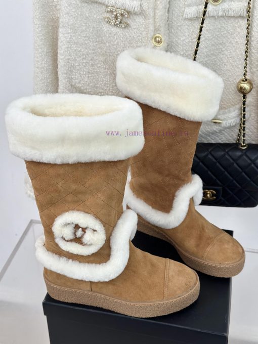 Chanel | Chanel Classic Autumn/Winter Double CThick soled snow bootsA pair of snow boots thalrdj8taq - Image 4