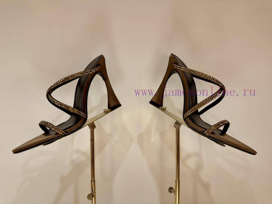 Saint Lauren*YSL Saint Laurent Hot Diamond Cross Belt Ultra High Heel Fashion Sandals24ss rhrvg2s4uz - Image 10