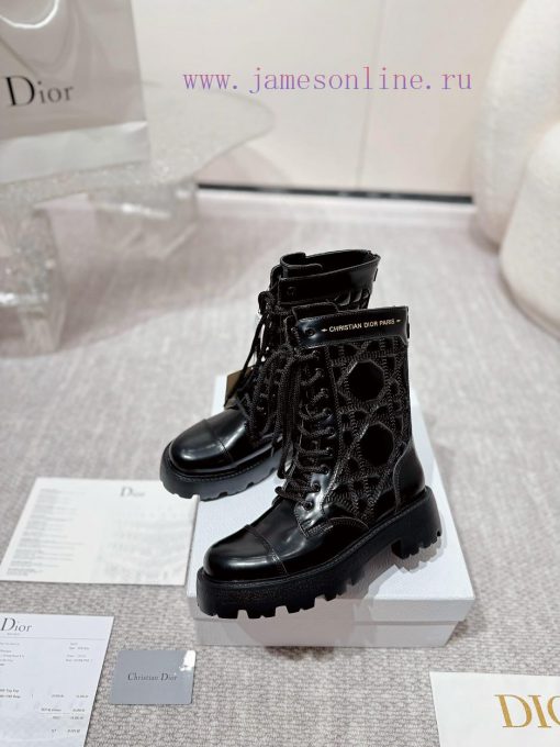 Embroidered edge bead leather surfaceDIOR CHRONO electric embroidered short boots 24ss new po6r0y1sd - Image 3