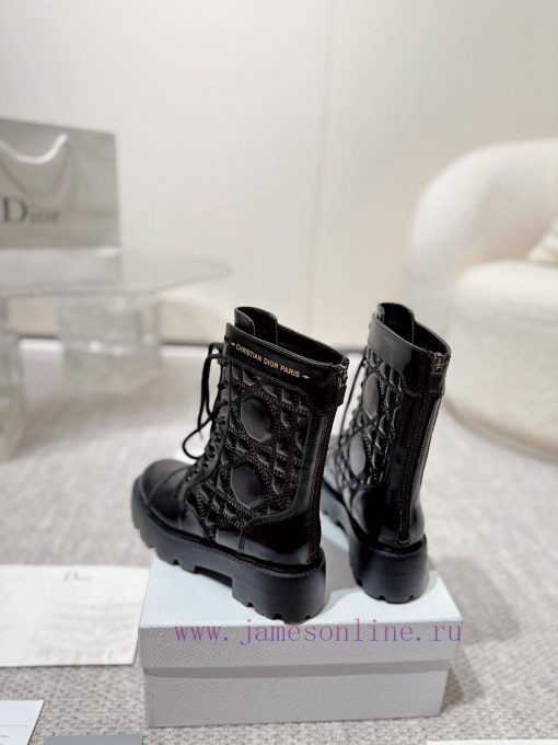 Embroidered edge bead leather surfaceDIOR CHRONO electric embroidered short boots 24ss new po6r0y1sd - Image 4