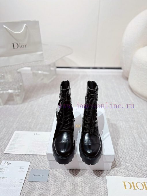 Embroidered edge bead leather surfaceDIOR CHRONO electric embroidered short boots 24ss new po6r0y1sd - Image 5