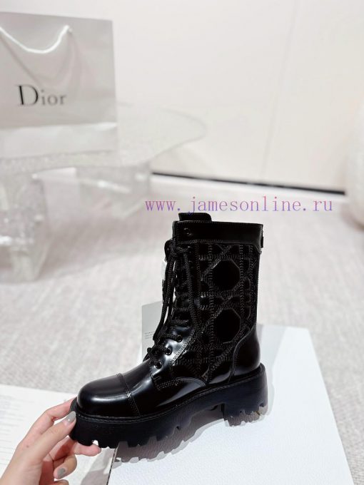 Embroidered edge bead leather surfaceDIOR CHRONO electric embroidered short boots 24ss new po6r0y1sd - Image 7