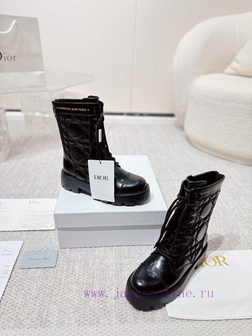 Embroidered edge bead leather surfaceDIOR CHRONO electric embroidered short boots 24ss new po6r0y1sd - Image 10