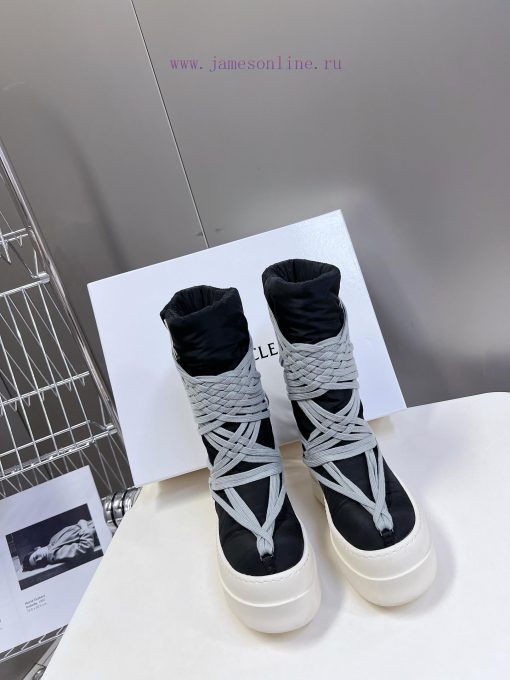 RO Owens Rickowens mainline shoelace crossover snow bootsThe imported fabric material and negaaisong