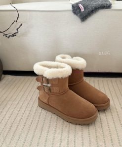 𝐔*g ₂₀₂₄ .  Curly double breasted snow bootsMilard Girl's Dream Boots~Handmade top layer of wvt30su8