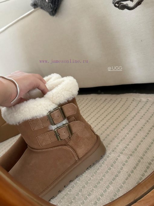 𝐔*g ₂₀₂₄ .  Curly double breasted snow bootsMilard Girl's Dream Boots~Handmade top layer of wvt30su8 - Image 6