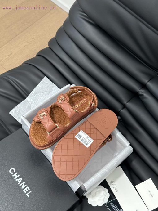 Chanel 24 new wool Velcro sandal series with foam outsoleAutumn and Winter Wool SeriesAll wosgv7xgf2 - Image 6