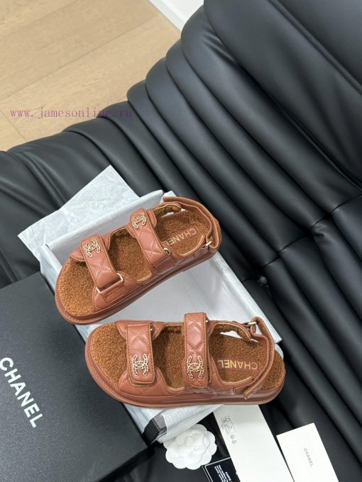 Chanel 24 new wool Velcro sandal series with foam outsoleAutumn and Winter Wool SeriesAll wosgv7xgf2 - Image 7