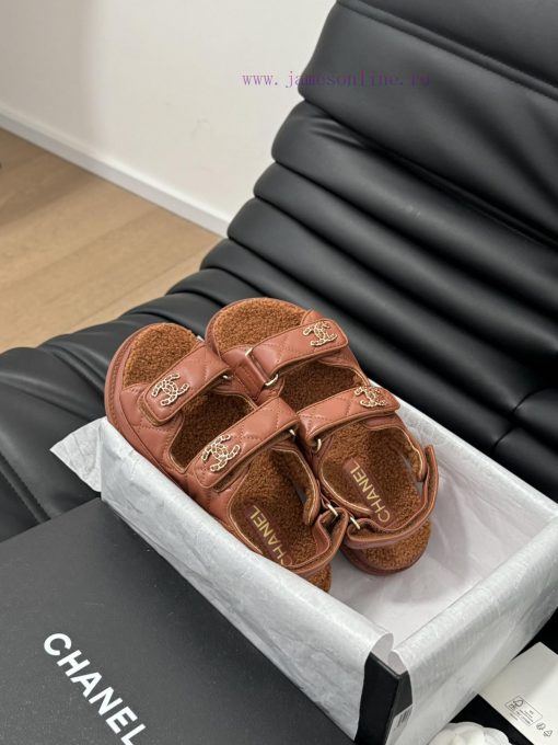 Chanel 24 new wool Velcro sandal series with foam outsoleAutumn and Winter Wool SeriesAll wosgv7xgf2 - Image 8