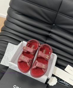 Chanel 24 new wool Velcro sandal series with foam outsoleAutumn and Winter Wool SeriesAll wor5w75mi1