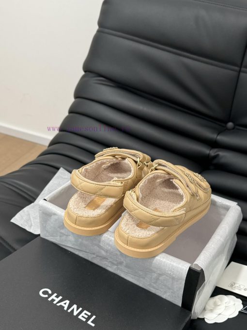 Chanel 24 new wool Velcro sandal series with foam outsoleAutumn and Winter Wool SeriesAll worw8fwnkx - Image 4