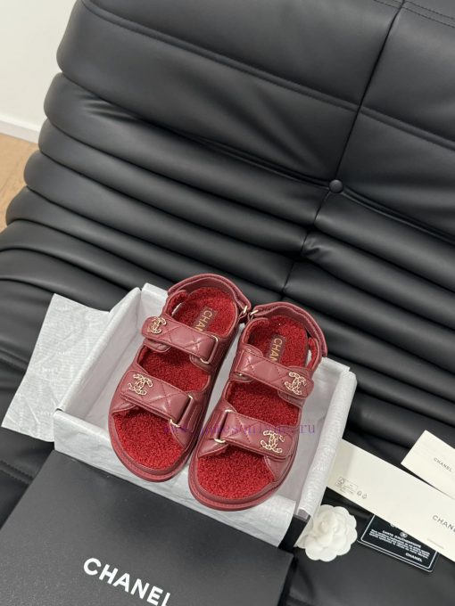 Chanel 24 new wool Velcro sandal series with foam outsoleAutumn and Winter Wool SeriesAll wor5w75mi1 - Image 2