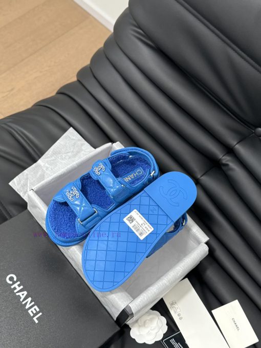 Chanel 24 new wool Velcro sandal series with foam outsoleAutumn and Winter Wool SeriesAll wokrkti8i1 - Image 6