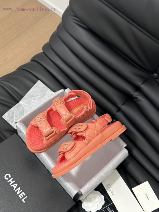 Chanel 24 new wool Velcro sandal series with foam outsoleAutumn and Winter Wool SeriesAll woeijfog1s - Image 5