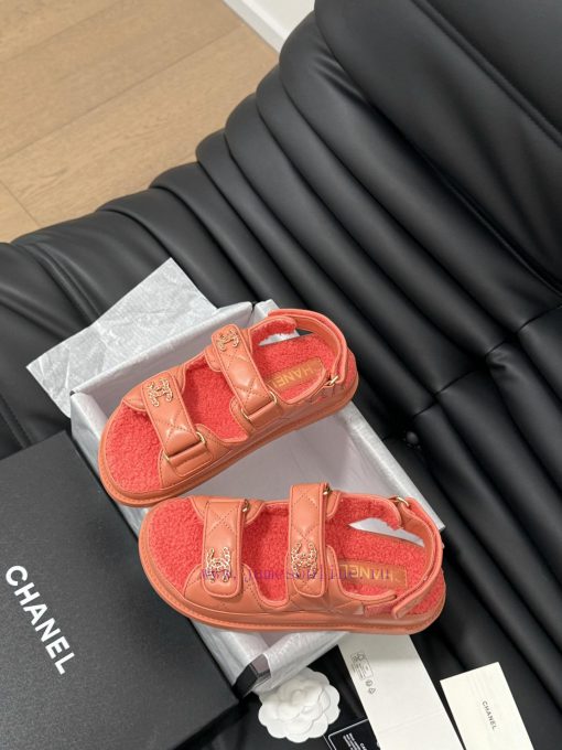 Chanel 24 new wool Velcro sandal series with foam outsoleAutumn and Winter Wool SeriesAll woeijfog1s - Image 7