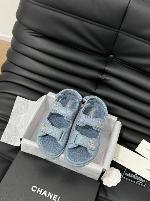 Chanel 24 new wool Velcro sandal series with foam outsoleAutumn and Winter Wool SeriesAll wo8w2i5rl0 - Image 2