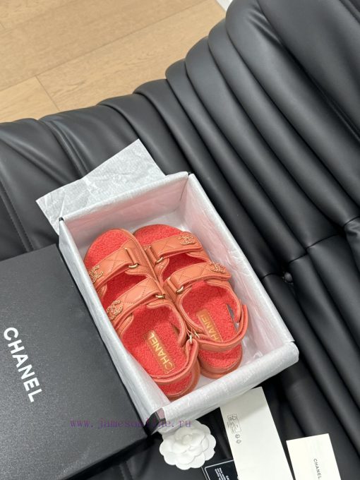 Chanel 24 new wool Velcro sandal series with foam outsoleAutumn and Winter Wool SeriesAll woeijfog1s - Image 10