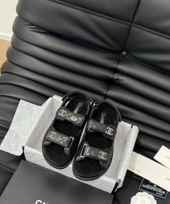 Chanel 24 new wool Velcro sandal series with foam outsoleAutumn and Winter Wool SeriesAll woym1rbv0w