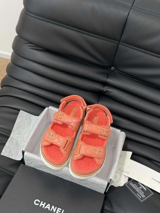 Chanel 24 new wool Velcro sandal series with foam outsoleAutumn and Winter Wool SeriesAll wo0jsmy9h0 - Image 2
